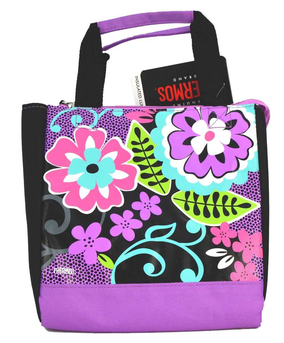 THERMOS - KIDS SCHOOL LUNCH BAG - BLACK FLORAL - Premium for Kids in Qatar | Toysaro.com